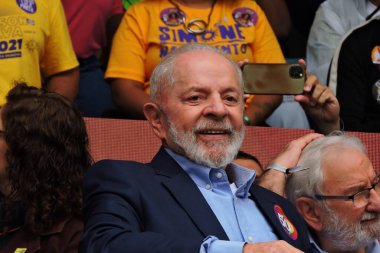 Sao Paulo (SP), Brezilya 08 / 24 / 2024 - Brezilya Cumhuriyeti Cumhurbaşkanı Luiz Inacio Lula da Silva Sao Paulo Guilherme Boulos (PT) ve Marta Suplicy (PT) belediye başkanlığı adaylarının mitingine katıldı.)
