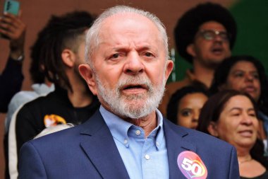 Sao Paulo (SP), Brezilya 08 / 24 / 2024 - Brezilya Cumhuriyeti Cumhurbaşkanı Luiz Inacio Lula da Silva Sao Paulo Guilherme Boulos (PT) ve Marta Suplicy (PT) belediye başkanlığı adaylarının mitingine katıldı.)