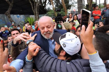 Sao Paulo (SP), Brezilya 08 / 24 / 2024 - Brezilya Cumhuriyeti Başkanı Luiz Inacio Lula da Silva, Sao Paulo Guilherme Boulos (PT) ve Marta Suplicy (PT) belediye başkanlığı adayının mitinginde konuştu.)