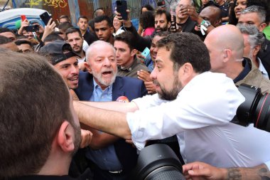 Sao Paulo (SP), Brezilya 08 / 24 / 2024 - Brezilya Cumhuriyeti Başkanı Luiz Inacio Lula da Silva, Sao Paulo Guilherme Boulos (PT) ve Marta Suplicy (PT) belediye başkanlığı adayının mitinginde konuştu.)