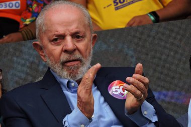 Sao Paulo (SP), 08 / 24 / 2024 - Brezilya Cumhuriyeti Başkanı Luiz Inacio Lula da Silva, Sao Paulo Guilherme Boulos (PT) ve yardımcısı Marta Suplicy 'nin (PT) mitinginde)