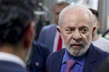 Sao Paulo (SP), Brezilya 08 / 23 / 2024 Brezilya Cumhurbaşkanı Luiz Inacio Lula da Silva, Sao Paulo Federal Enstitüsü Sao Paulo Kampüsü 'ndeki IFSP kampüsündeki laboratuvarı ziyaret etti.