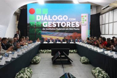 Sao Paulo (SP), Brezilya s08 / 23 / 2024 Cumhuriyet Başkanı Luiz Inacio Lula da Silva, Sao Paulo Federal Enstitüsü (IFSP) rektörü ile bir toplantıya katıldı.)