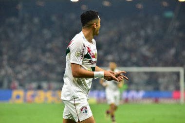 BELO HORIZONTE (MG), Brezilya 08 / 24 / 2024 - Oyuncu Kevin Serna, Atletico-MG ve Fluminense arasındaki maçta Brezilya Futbol Şampiyonası 'nın 24. turu için geçerli olan golünü atıyor ve kutluyor