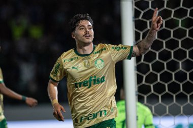 Campinas (SP), Brezilya 08 / 24 / 2024 - Mauricio, Brezilya Futbol Şampiyonası 'nın 24. turu için geçerli olan Palmeiras ve Cuiaba arasındaki maçtaki golünü kutluyor