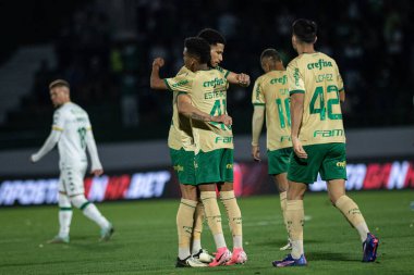 Campinas (SP), Brezilya 08 / 24 / 2024 - Murilo, Brezilya Futbol Şampiyonası 'nın 24. turu için geçerli olan Palmeiras ve Cuiaba arasındaki maçtaki golünü kutluyor
