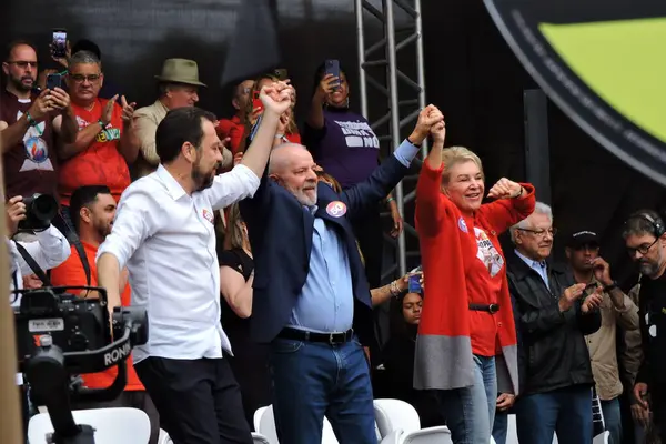 stock image Sao Paulo (SP), Brazil 08/24/2024 - The President of the Republic of Brazil Luiz Inacio Lula da Silva participated in a rally of the candidate for mayor of Sao Paulo Guilherme Boulos (PT) and vice Marta Suplicy (PT)