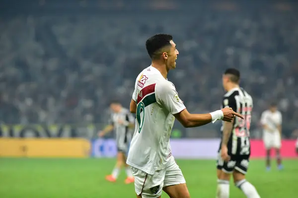 Stock image BELO HORIZONTE (MG), Brazil 08/24/2024 - Player Kevin Serna scores and celebrates his goal, during the match between Atletico-MG and Fluminense, valid for the 24th round of the Brazilian Football Championship