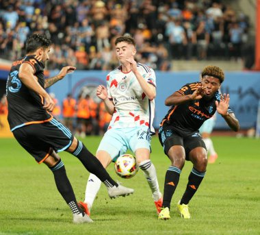 MLS 2024 - New York City FC, Chicago Fire FC 'ye karşı. 24 Ağustos 2024 'te, Citi Field, Queens, New York, ABD: 24 Ağustos 2024' te, MLS maçı Citi Field 'da, NYCFC Chicago Fire karşısında 2-0 öndeydi.. 