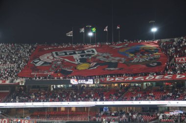 Sao Paulo (SP), Brazil 08/28/2024 - Fans during the match between Sao Paulo and Atletico Mineiro for the first leg of the quarter-finals of the Brazilian Cup, at the Morumbis stadium, this Wednesday, July 28, 2024. clipart