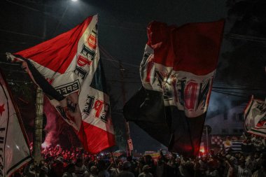 Sao Paulo (SP), Brezilya 08 / 28 / 2024 - Brezilya Kupası çeyrek finalleri için Sao Paulo ve Atletico Mineiro arasında oynanan maçtan önce Morumbis Stadyumu 'nda taraftarların hareketi