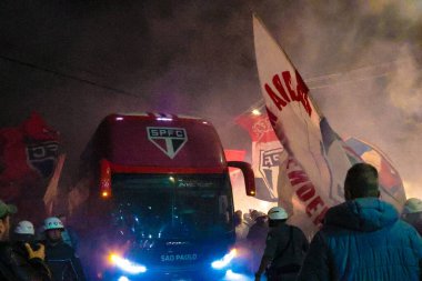 Sao Paulo (SP), Brezilya 08 / 28 / 2024 - Brezilya Kupası çeyrek finalleri için Sao Paulo ve Atletico Mineiro arasında oynanan maçtan önce Morumbis Stadyumu 'nda taraftarların hareketi