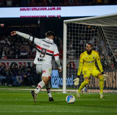 Sao Paulo (SP), Brezilya 08 / 28 / 2024 - Sao Paulo ve Atletico Mineiro arasında oynanan maçta Brezilya Kupası çeyrek finalinin ilk ayağı için Morumbis Stadyumu 'nda oynanan maçta Sao Paulo oyuncusu Calleri