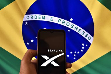 Rio de Janeiro (RJ) Brazil 08/30/2024 - Minister Alexandre de Moraes, of the Federal Supreme Court (STF), ordered the blocking of the accounts of the company Starlink in Brazil clipart