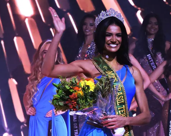 stock image Sao Paulo (SP), Brazil 08/31/2024 - The young Josiane Viana, 26 years old and who represented the state of Amapa was crowned Miss Brasil Terra 2024, in the early hours of this Saturday (31), in Sao Paulo. 