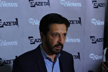 Sao Paulo (SP), Brezilya 09 / 01 / 2024 - Sao Paulo belediye başkanı adayı Ricardo Nunes, TV Gazeta ve Canal MyNews tarafından Avenida Paulista 'daki Gazeta genel merkezinde düzenlenen tartışmaya katıldı.