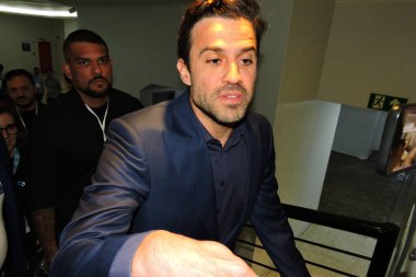 Sao Paulo (SP), Brezilya 09 / 01 / 2024 - Sao Paulo belediye başkanı adayı Pablo Marcal, TV Gazeta ve Canal MyNews tarafından Avenida Paulista 'daki TV genel merkezinde düzenlenen tartışmaya katıldı.