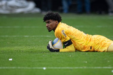 Sao Paulo (SP), Brezilya 09 / 01 / 2024 - Hugo Souza, Corinthians ve Flamengo arasında oynanan ve 2024 Brezilya Şampiyonası 'nın 25. turu için geçerli olan maçta