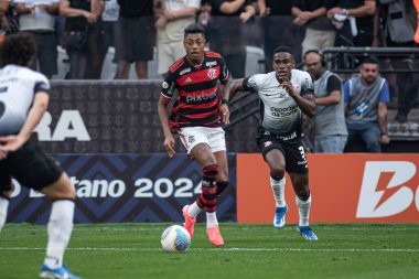 Sao Paulo (SP), Brezilya 09 / 01 / 2024 - Corinthians ve Flamengo arasındaki maç, 2024 Brezilya Şampiyonası 'nın 25. turu için geçerli, bu Pazar öğleden sonra, 1 Eylül 2024, Neo Quimica Arena