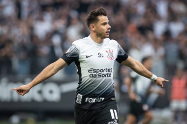 Sao Paulo (SP), Brezilya 09 / 01 / 2024 - Angel Romero, Corinthians ve Flamengo arasında oynanan ve 2024 Brezilya Şampiyonası 'nın 25. turunda geçerli olan maçtaki golünü kutluyor