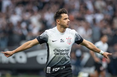 Sao Paulo (SP), Brezilya 09 / 01 / 2024 - Angel Romero, Corinthians ve Flamengo arasında oynanan ve 2024 Brezilya Şampiyonası 'nın 25. turunda geçerli olan maçtaki golünü kutluyor