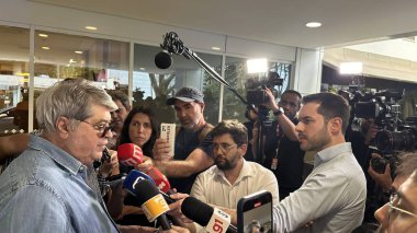 Sao Paulo (SP), Brezilya 09 / 03 / 2024 - Sao Paulo kentinin belediye başkanı adayı Jose Luiz Datena, 3 Eylül 2024 günü öğleden sonra Sirio Libanes hastanesinden ayrıldı..