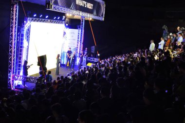 Sao Lourenco da Mata (PE), Brezilya 09 / 04 / 2024 - Vali Raquel Lyra (PSDB), Arena Pernambuco 'da düzenlenen bir bilim, teknoloji ve yenilik etkinliğine katıldı. 