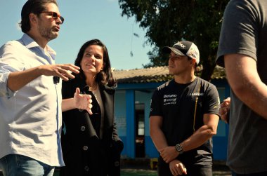 Canoas (RS), Brazil 07/05/2024  Felipe Massa was at the Sao Mateus Community School this Thursday (5). The driver of Team Lubrax, sponsored by Vibra and leader of the 2024 Stock Car season clipart