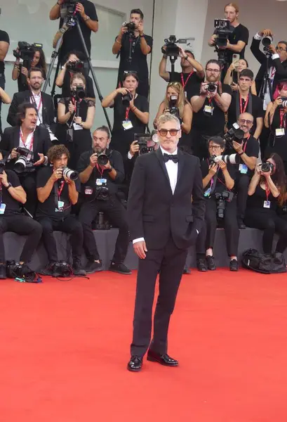 stock image VENICE (IT), Italy 09/04/2024 - The 81st Venice International Film Festival was attended by illustrious Hollywood stars, during the Red Carpet Lady Gaga and Joaquin Phoenix, the duo that stars in 'Joker: Delirium for Two' 