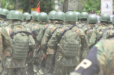 Natal (RN), Brezilya 09 / 07 / 2024 7 Eylül 2024 'teki geçit töreni, Petropolis mahallesindeki Praca Civica' da düzenlendi ve devlet güvenlik güçlerinin üyeleri. 