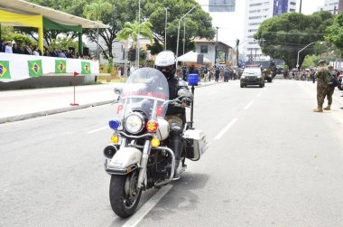 Natal (RN), Brezilya 09 / 07 / 2024 7 Eylül 2024 'teki geçit töreni, Petropolis mahallesindeki Praca Civica' da düzenlendi ve devlet güvenlik güçlerinin üyeleri. 