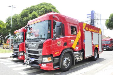 Natal (RN), Brezilya 09 / 07 / 2024 7 Eylül 2024 'teki geçit töreni, Petropolis mahallesindeki Praca Civica' da düzenlendi ve devlet güvenlik güçlerinin üyeleri. 