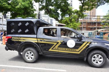 Natal (RN), Brezilya 09 / 07 / 2024 7 Eylül 2024 'teki geçit töreni, Petropolis mahallesindeki Praca Civica' da düzenlendi ve devlet güvenlik güçlerinin üyeleri. 