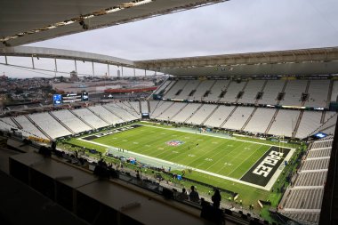 Sao Paulo (SP), 09 / 06 / 2024 Neo Quimica Arena Aerial view, Green Bay Packers ve Philadelphia Eagles arasındaki maça ev sahipliği yapacak.