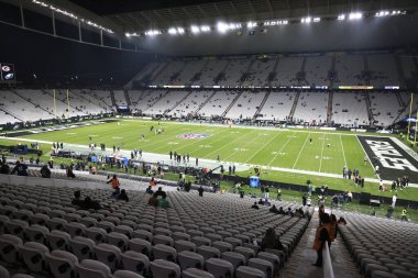 Sao Paulo (SP), Brezilya 09 / 06 / 2024 - Green Bay Packers ve Philadelphia Eagles arasındaki maçtan önce kalabalık hareketi, bu Cuma, Sao Paulo 'daki Neo Quimica Arena' da