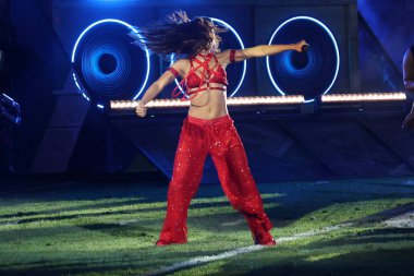 Sao Paulo (SP), Brazil 09/06/2024 Show by singer Anitta during the half-time of the match between Green Bay Packers and Philadelphia Eagles, this Friday, September 6, at Neo Quimica Arena in Sao Paulo. clipart