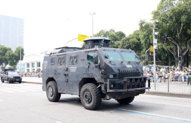 Rio de Janeiro (RJ), Brezilya 09 / 07 / 2024 Brezilya 'nın Bağımsızlık Günü' nü bu Cumartesi (7) Avenida Başkan Vargas, Rio de Janeiro 'da kutlayan sivil-askeri geçit, bu Cumartesi (7)). 