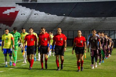Rio de Janeiro (RJ), 09 / 08 / 2024 Hakem Henrique; Pedro Lima Brezilya ile Meksika arasında oynanan karşılaşmada, Sao Januario stadyumunda oynanan Milli Takım Dostluk karşılaşması için geçerliydi.