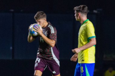 Rio de Janeiro (RJ), 09 / 08 / 2024 Player Joao Cruz, Sao Januario stadyumunda oynanan Ulusal Takım Dostluk maçı için geçerli olan Brezilya ile Meksika arasındaki maçta golünü kutluyor.