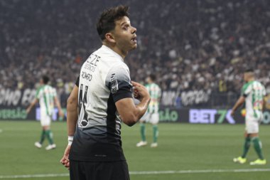 Sao Paulo (SP), 09.11.2024 - Corinthians 'dan Romero, Brezilya Futbol Kupası çeyrek finallerinin ikinci ayağı için geçerli olan Corinthians ve Juventude arasındaki maçtaki golünü kutluyor.. 