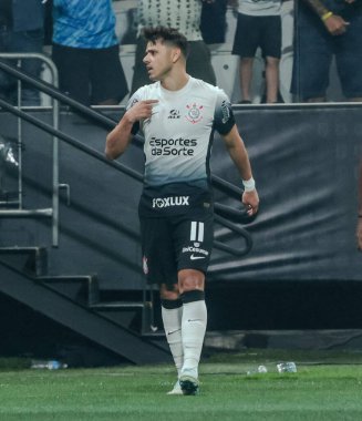 Sao Paulo (SP), Brezilya 09 / 11 / 2024 - Korintliler 'den Romero, Brezilya Kupası' nın çeyrek finalleri için Corinthians ve Juventude arasındaki maçtaki golünü Neo Quimica Arena 'da kutluyor 