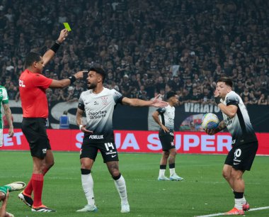 Sao Paulo (SP), Brezilya 09 / 11 / 2024 - Neo Quimica Arena 'da oynanan Brezilya Kupası çeyrek finallerinin ikinci ayağı için Corinthians ve Juventude arasında oynanan karşılaşmada Garro için Sarı Kart 