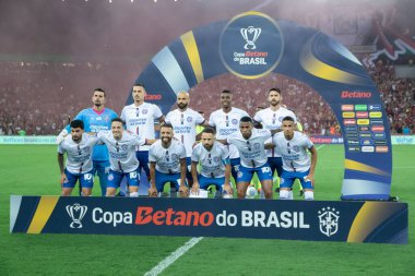 Rio de Janeiro (RJ), Brezilya 09 / 12 / 2024 - Bahia takımı, Flamengo ve Bahia arasında oynanan 2024 Brezilya Kupası çeyrek final maçında Mario Filho Stadyumu 'nda (Maracana)