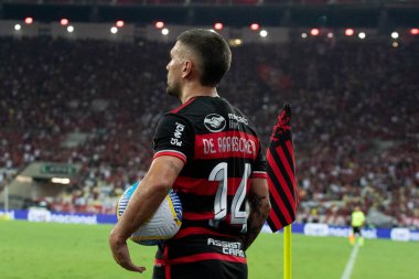 Rio de Janeiro (RJ), Brezilya 09 / 12 / 2024 - Oyuncu Arrascaeta, Flamengo ve Bahia arasında oynanan ve Mario Filho Stadyumu 'nda (Maracana) düzenlenen 2024 Brezilya Kupası çeyrek finalleri için geçerli olan maçta golünü kutluyor.)