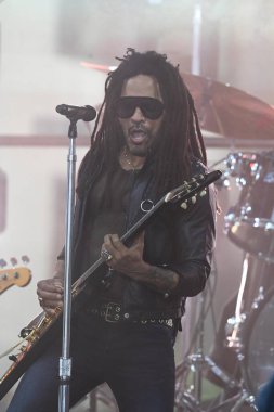 Lenny Kravitz is performing in the NBC TODAY show .  September 12, 2024, New York City, New York, U. S. A. Leonard Albert Kravitz is an American singer, songwriter, musician, record producer, and actor. clipart