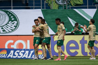 Sao Paulo (SP), Brezilya 09 / 15 / 2024 - Felipe Anderson, Brezilya Futbol Şampiyonası 'nın 26. turu için geçerli olan Palmeiras ve Criciuma arasındaki maçtaki golünü kutluyor
