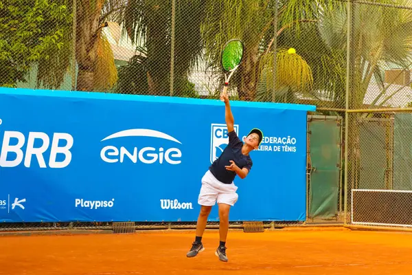 stock image CURITIBA (PR), Brazil  09/13/2024 - The Brazilian Interclub Children and Youth Tennis Championship began this Friday (13) at the Lucius Smythe headquarters at Clube Curitibano 