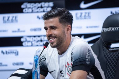 Sao Paulo (SP), 09 / 19 / 2024 - INTERVIEW / CORINTHIANS - Hector Hernandez ile Corinthians 'tan, Sao Paulo-SP' deki CT Joaquim Grava 'da 19 Eylül 2024 sabahı basın toplantısı düzenledi. Korintliler Atletico-GO ile karşılaşmaya hazırlanıyor. 