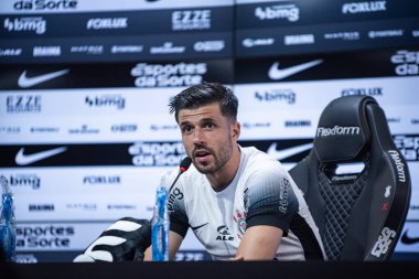 Sao Paulo (SP), 09 / 19 / 2024 - INTERVIEW / CORINTHIANS - Hector Hernandez ile Corinthians 'tan, Sao Paulo-SP' deki CT Joaquim Grava 'da 19 Eylül 2024 sabahı basın toplantısı düzenledi. Korintliler Atletico-GO ile karşılaşmaya hazırlanıyor. 