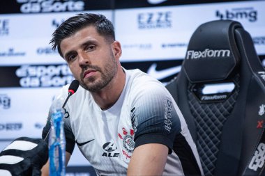 Sao Paulo (SP), 09 / 19 / 2024 - INTERVIEW / CORINTHIANS - Hector Hernandez ile Corinthians 'tan, Sao Paulo-SP' deki CT Joaquim Grava 'da 19 Eylül 2024 sabahı basın toplantısı düzenledi. Korintliler Atletico-GO ile karşılaşmaya hazırlanıyor. 